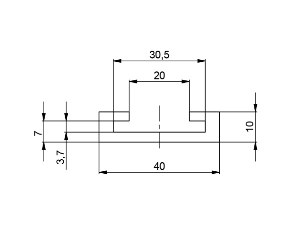 Aufsteckprofile für Flachstahl - Profile zum Fördern und Transportieren - Murtfeldt GmbH Kunststoffe - Technische Zeichnung 1