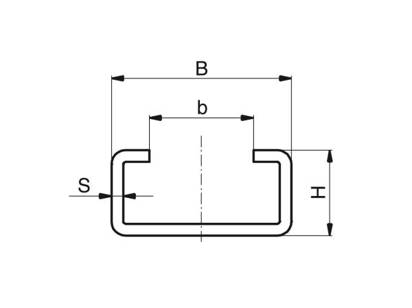 Staal-C-profielen - Staal-C-profielen - Murtfeldt GmbH Kunststoffe - Technische Zeichnung 1