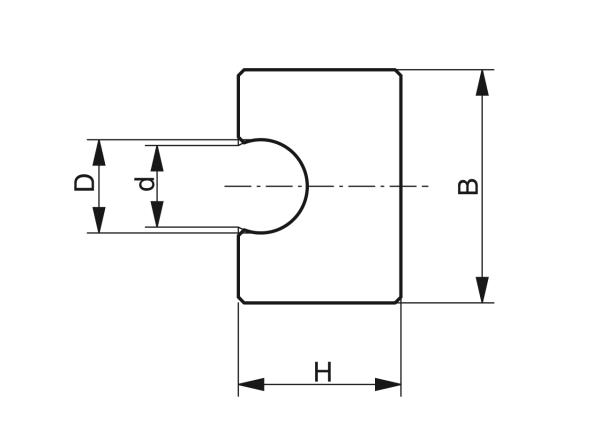 Nasazovací profily na kruhovou ocelovou tyč - Profily pro dopravníky - Murtfeldt GmbH Kunststoffe - Technische Zeichnung 1