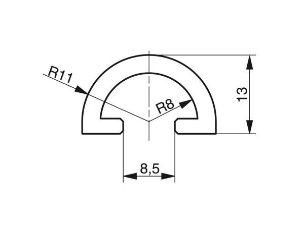 Rail profiles - Profiles for conveying and transportation - Murtfeldt GmbH Kunststoffe - Technische Zeichnung 2