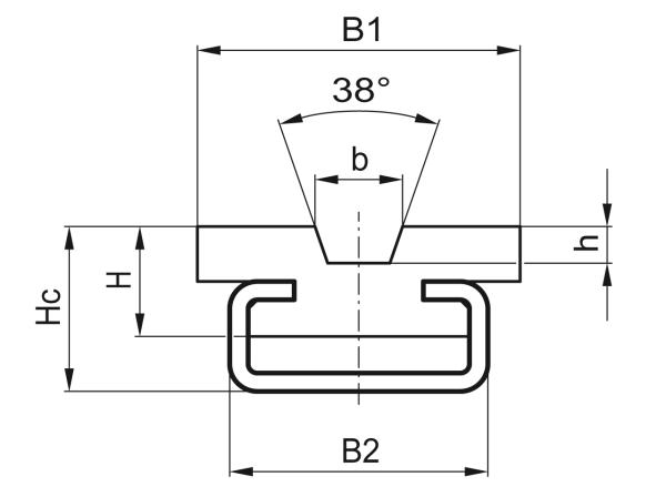 Type FKC - Riemgeleidingen - Murtfeldt GmbH Kunststoffe - Technische Zeichnung 1