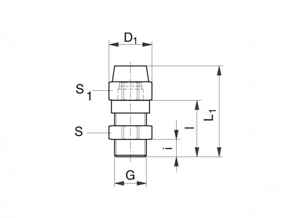 Raccordo avvitabile diritto per tubo in CU - Sistemi di lubrificazione per raccordi a vite - Murtfeldt GmbH Kunststoffe - Technische Zeichnung 1