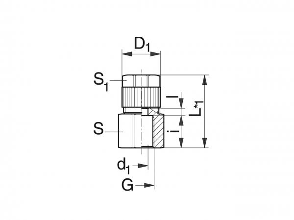 Přímé šroubení - matice pro hadice - Šroubení - Murtfeldt GmbH Kunststoffe - Technische Zeichnung 1