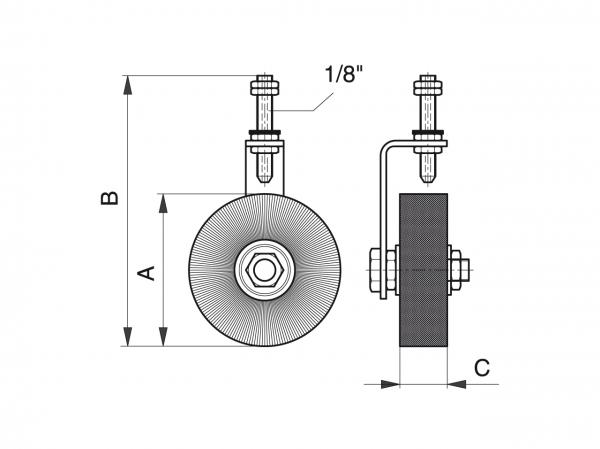 Rolsmering type RSM/RSM-B - Smeersystemen accessoires - Murtfeldt GmbH Kunststoffe - Technische Zeichnung 1