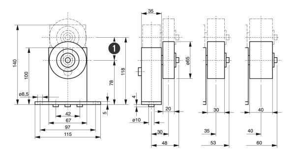 Spann-Box® velikost 1 typ SR-L - Automatické napínáky řemenů - Murtfeldt GmbH Kunststoffe - Technische Zeichnung 1