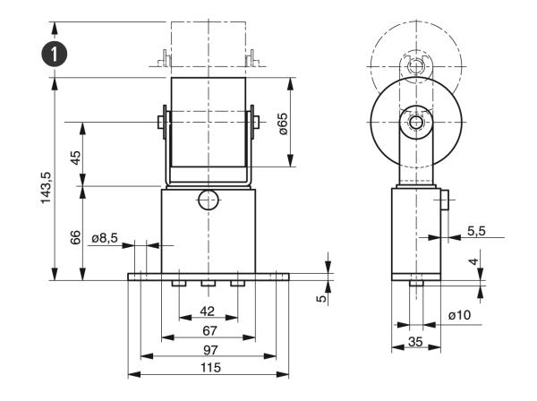 Spann-Box® velikost 1 typ SR-O - Automatické napínáky řemenů - Murtfeldt GmbH Kunststoffe - Technische Zeichnung 1