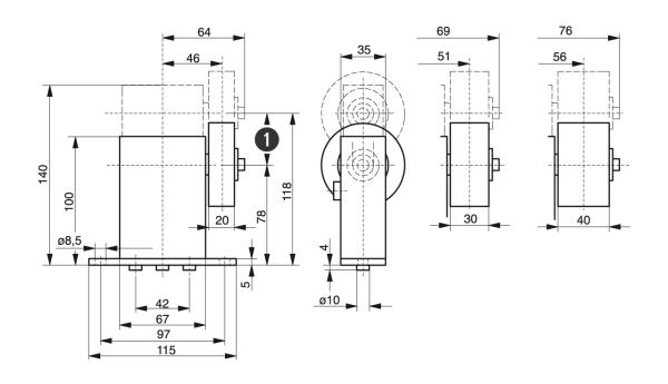 Spann-Box® velikost 1 typ SR-S - Automatické napínáky řemenů - Murtfeldt GmbH Kunststoffe - Technische Zeichnung 1