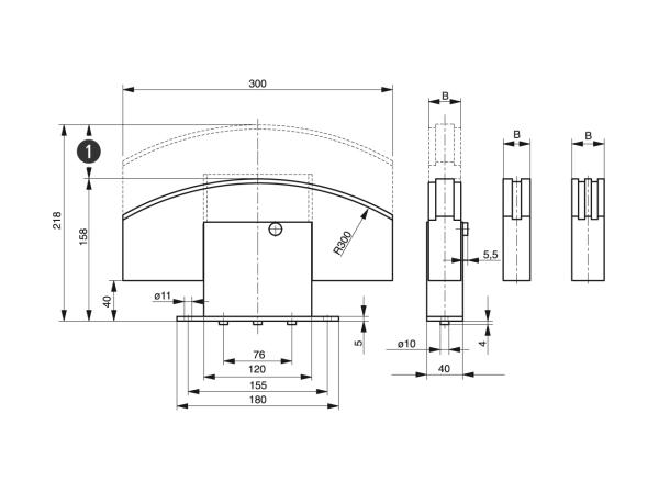 Spann-Box® velikost 2 s blokovým profilem - Napínáky pro válečkové řetězy - Murtfeldt GmbH Kunststoffe - Technische Zeichnung 1